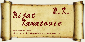 Mijat Kamatović vizit kartica